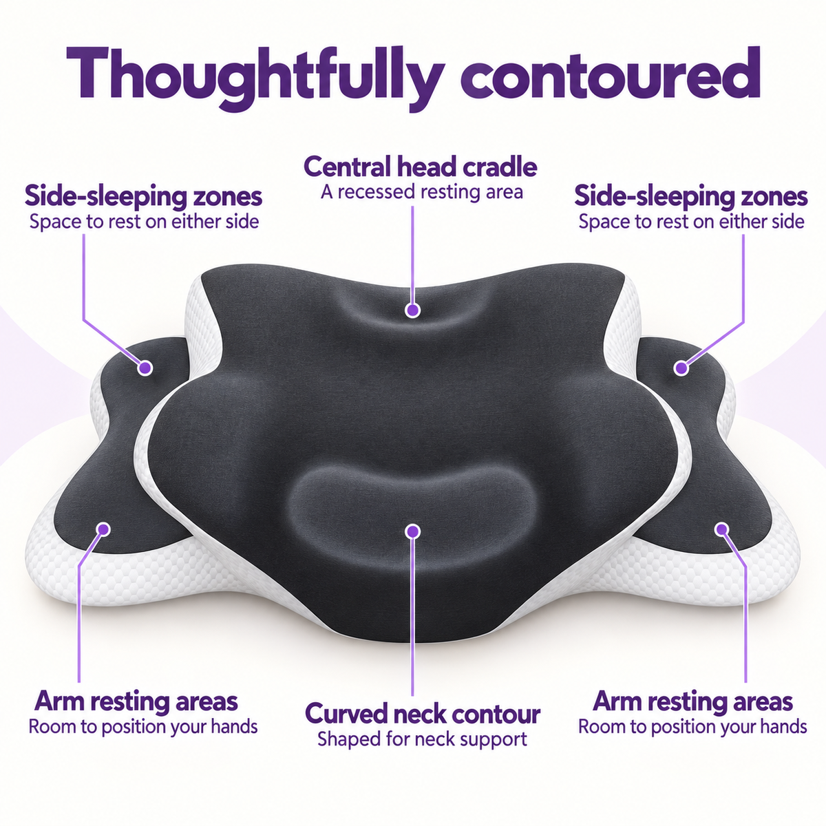 Butterfly Pillow – Ergonomic Cervical Memory Foam Pillow for Side & Back Sleepers