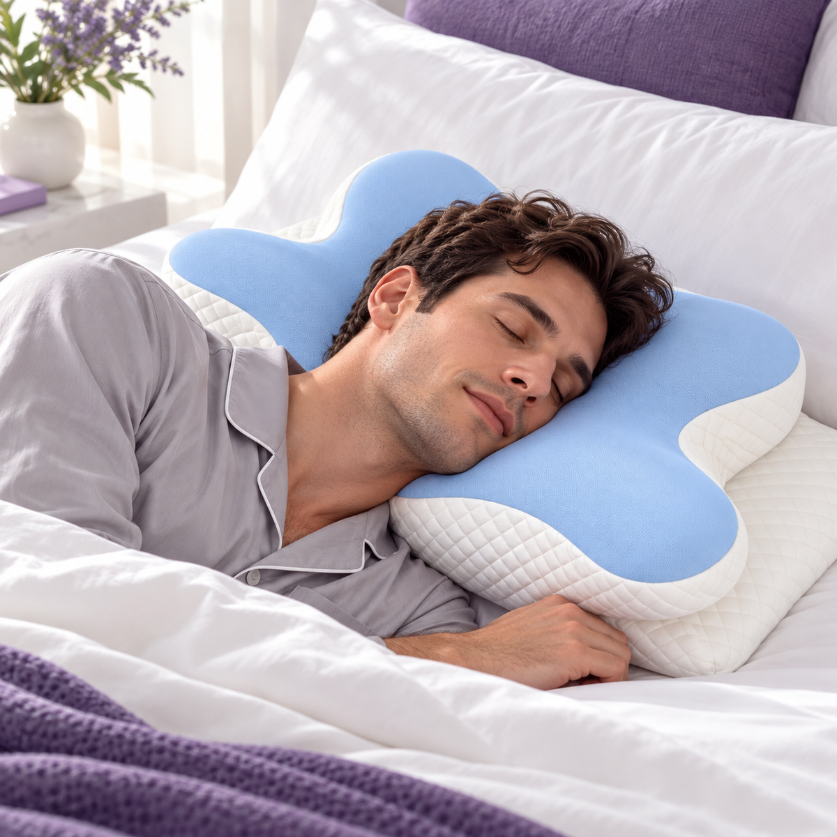 Butterfly Pillowcase – Replacement Cover for Contour Memory Foam Pillow (Case Only)