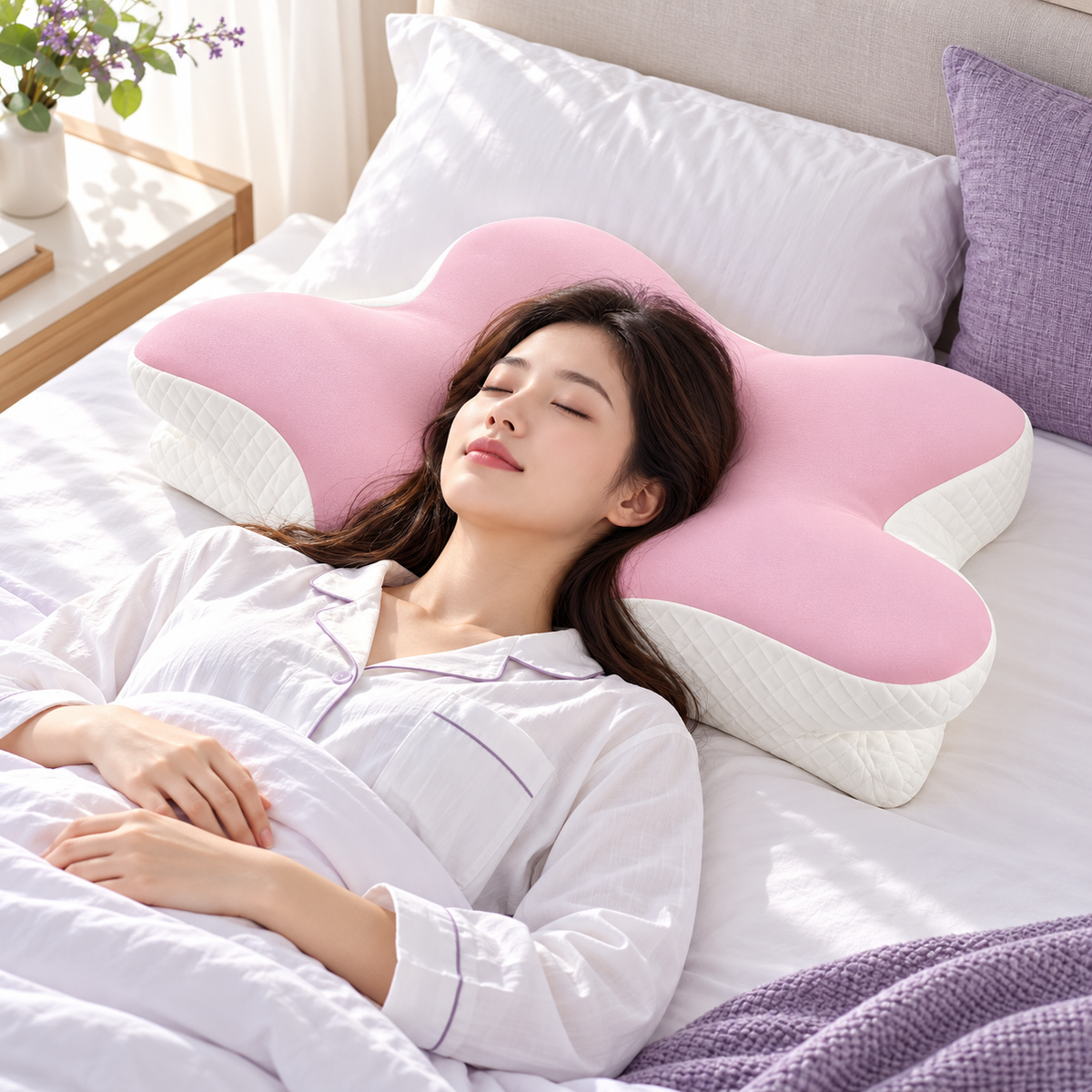 Butterfly Pillowcase – Replacement Cover for Contour Memory Foam Pillow (Case Only)